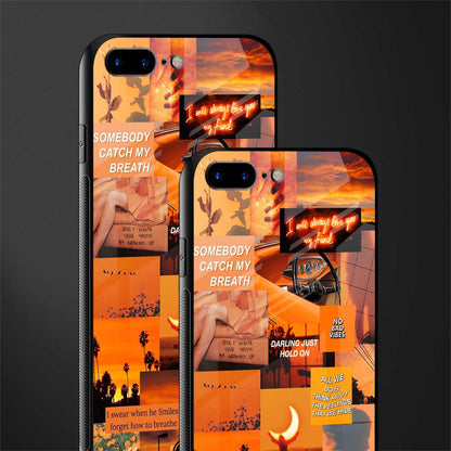 orange aesthetic glass case for iphone 8 plus image-2