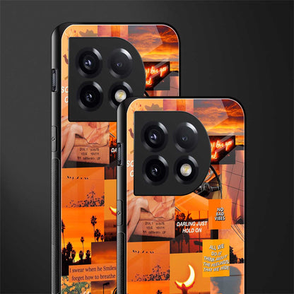 orange aesthetic back phone cover | glass case for oneplus 11