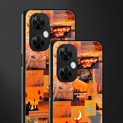 orange aesthetic back phone cover | glass case for oneplus nord ce 3 lite