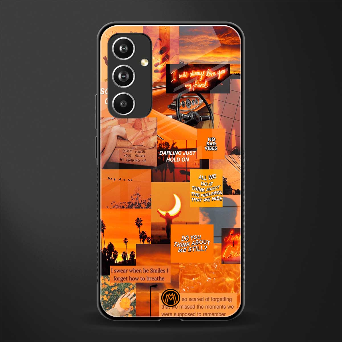 orange aesthetic back phone cover | glass case for samsung galaxy a54 5g