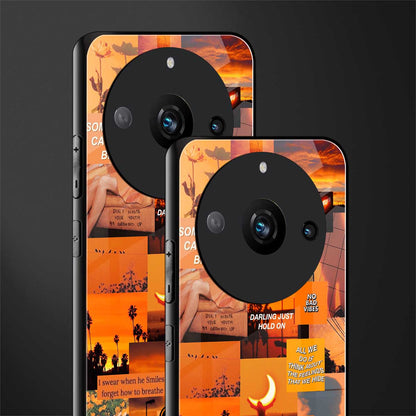 orange aesthetic back phone cover | glass case for realme 11 pro 5g
