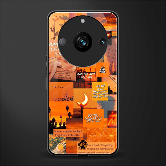 orange aesthetic back phone cover | glass case for realme 11 pro 5g