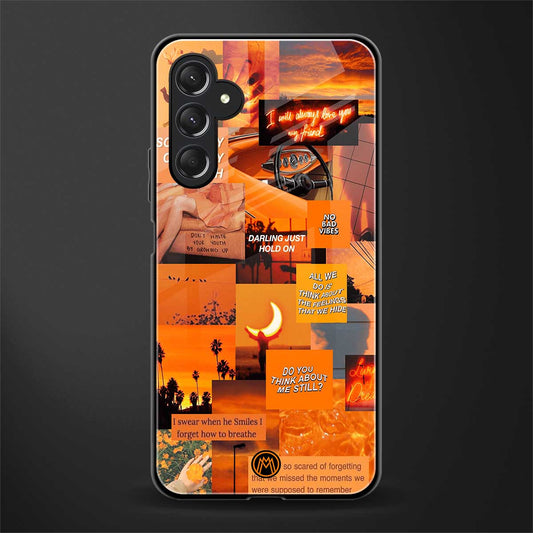 orange aesthetic back phone cover | glass case for samsun galaxy a24 4g