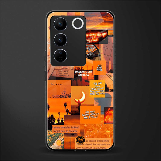 orange aesthetic back phone cover | glass case for vivo v27 pro 5g