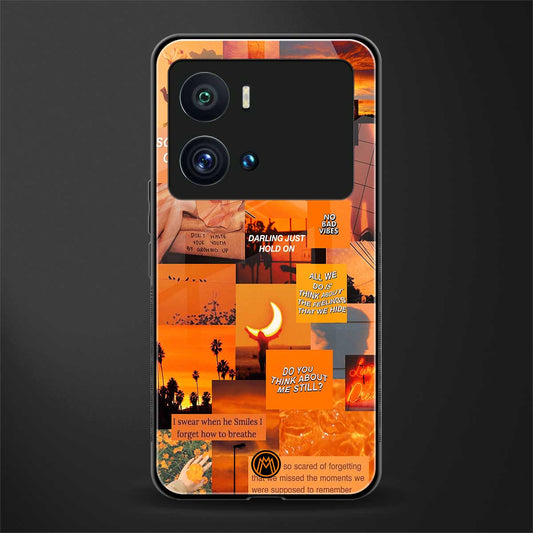 orange aesthetic back phone cover | glass case for iQOO 9 Pro