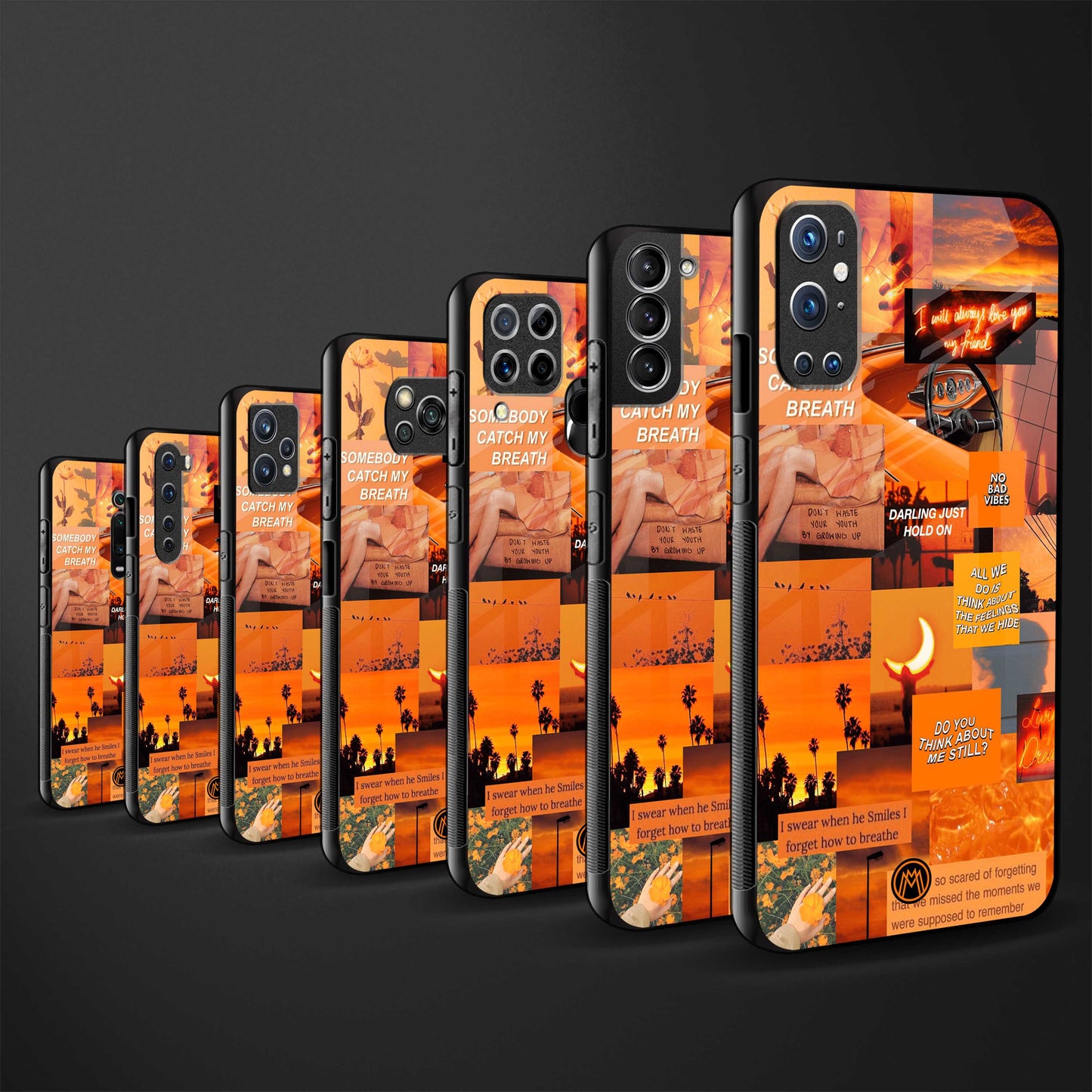 orange aesthetic glass case for oppo f15 image-3