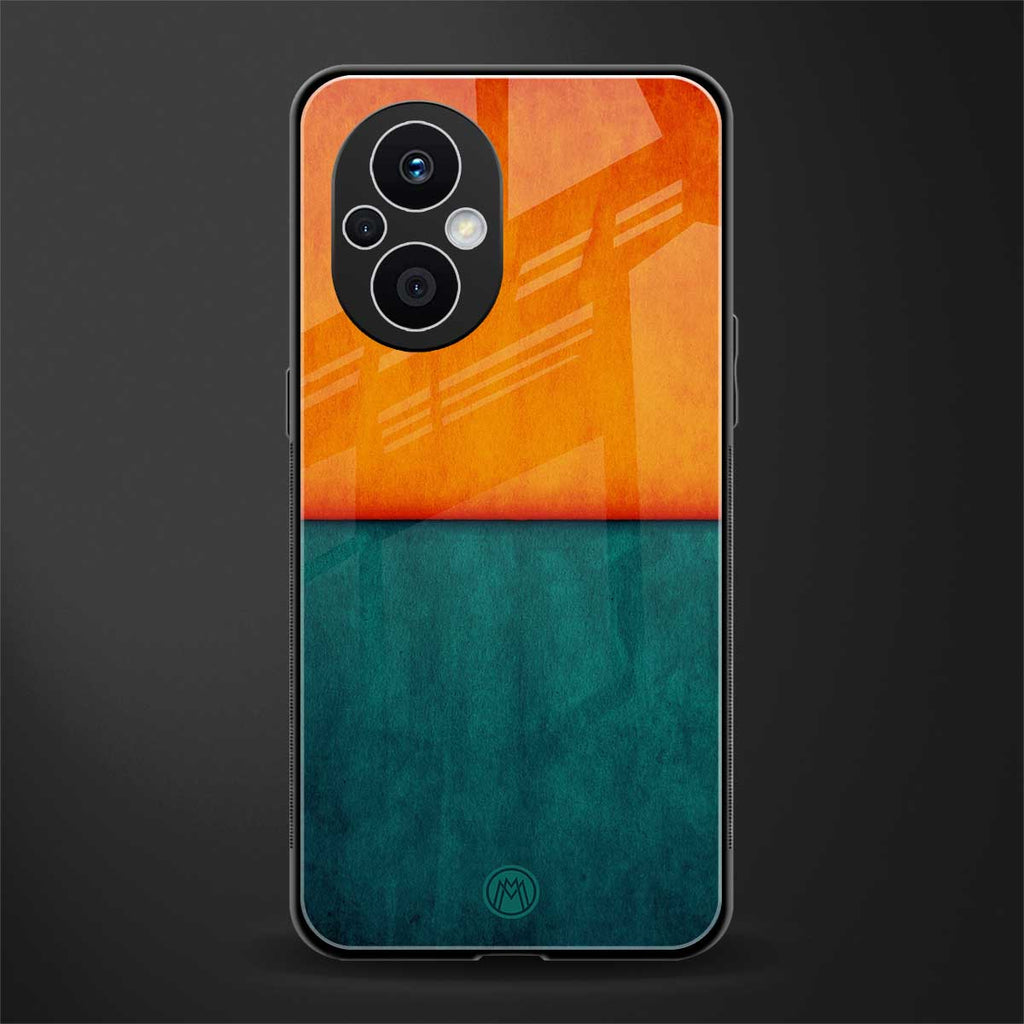 orange green back phone cover | glass case for oppo f21 pro 5g