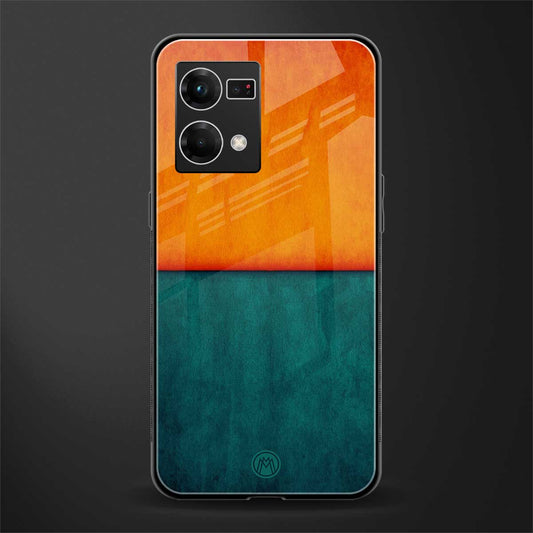 orange green back phone cover | glass case for oppo f21 pro 4g