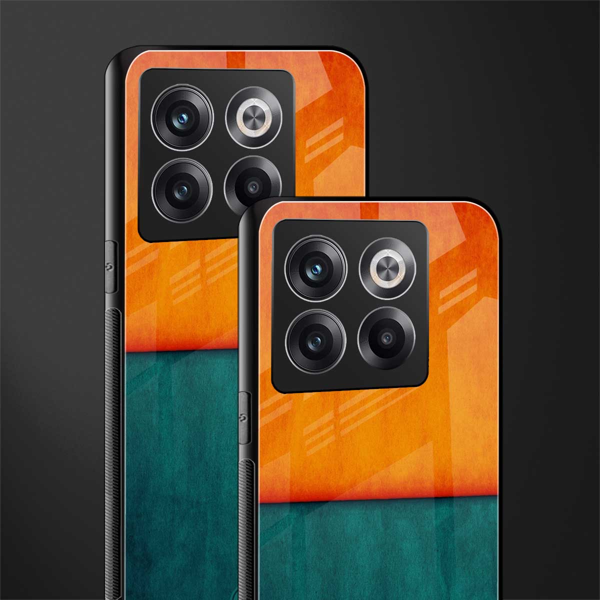 orange green back phone cover | glass case for oneplus 10t
