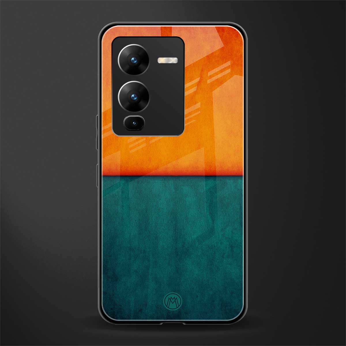 orange green back phone cover | glass case for vivo v25 pro 5g