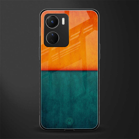orange green back phone cover | glass case for vivo y16
