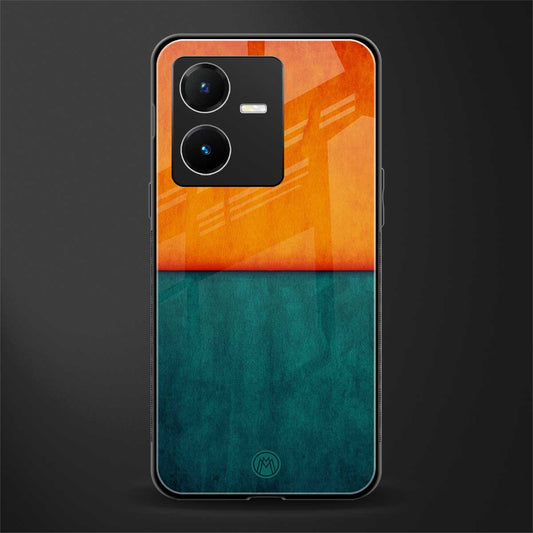 orange green back phone cover | glass case for vivo y22