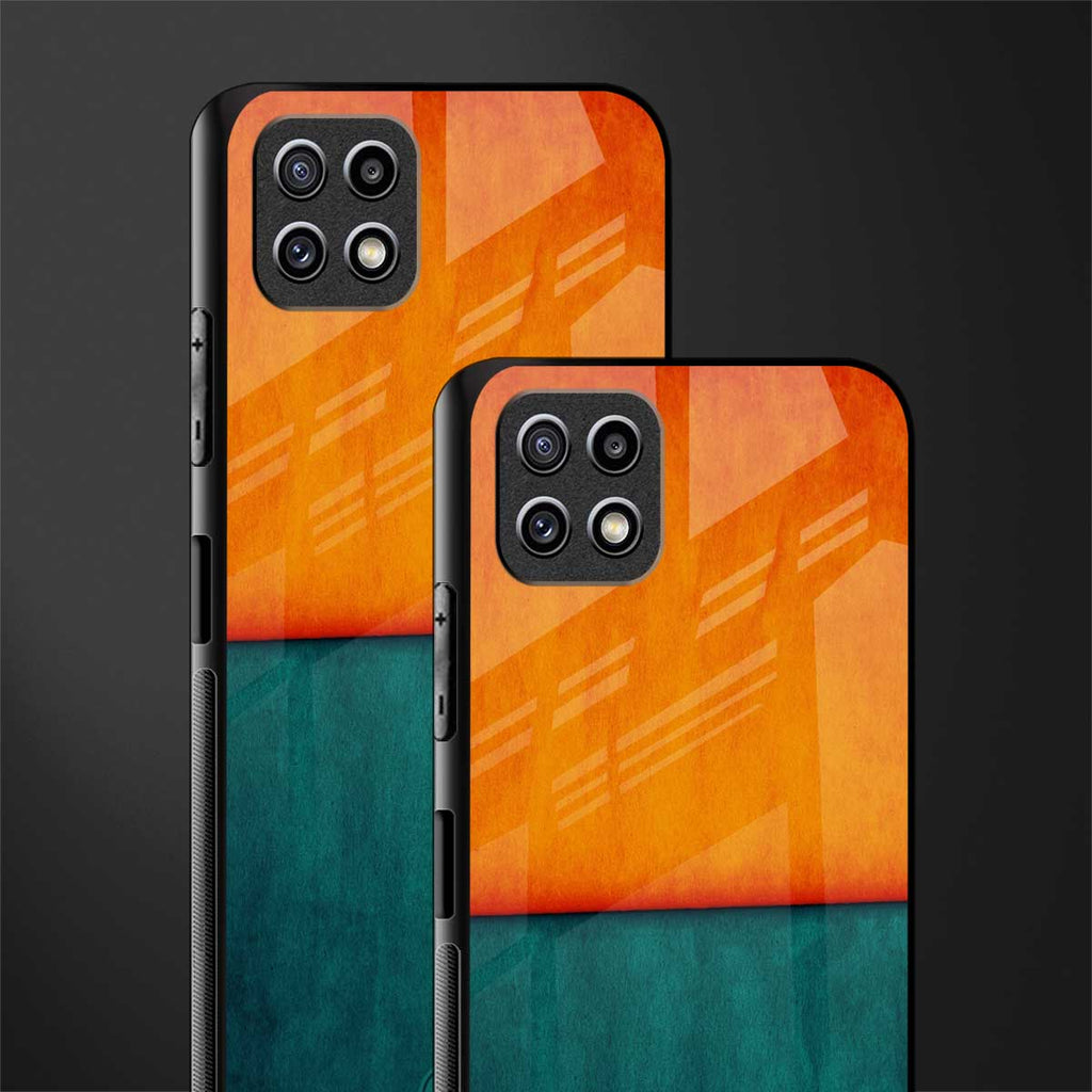 orange green back phone cover | glass case for samsung galaxy f42