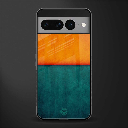 orange green back phone cover | glass case for google pixel 7 pro