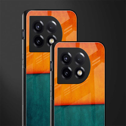 orange green back phone cover | glass case for oneplus 11