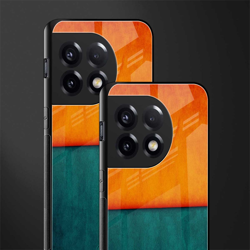 orange green back phone cover | glass case for oneplus 11r