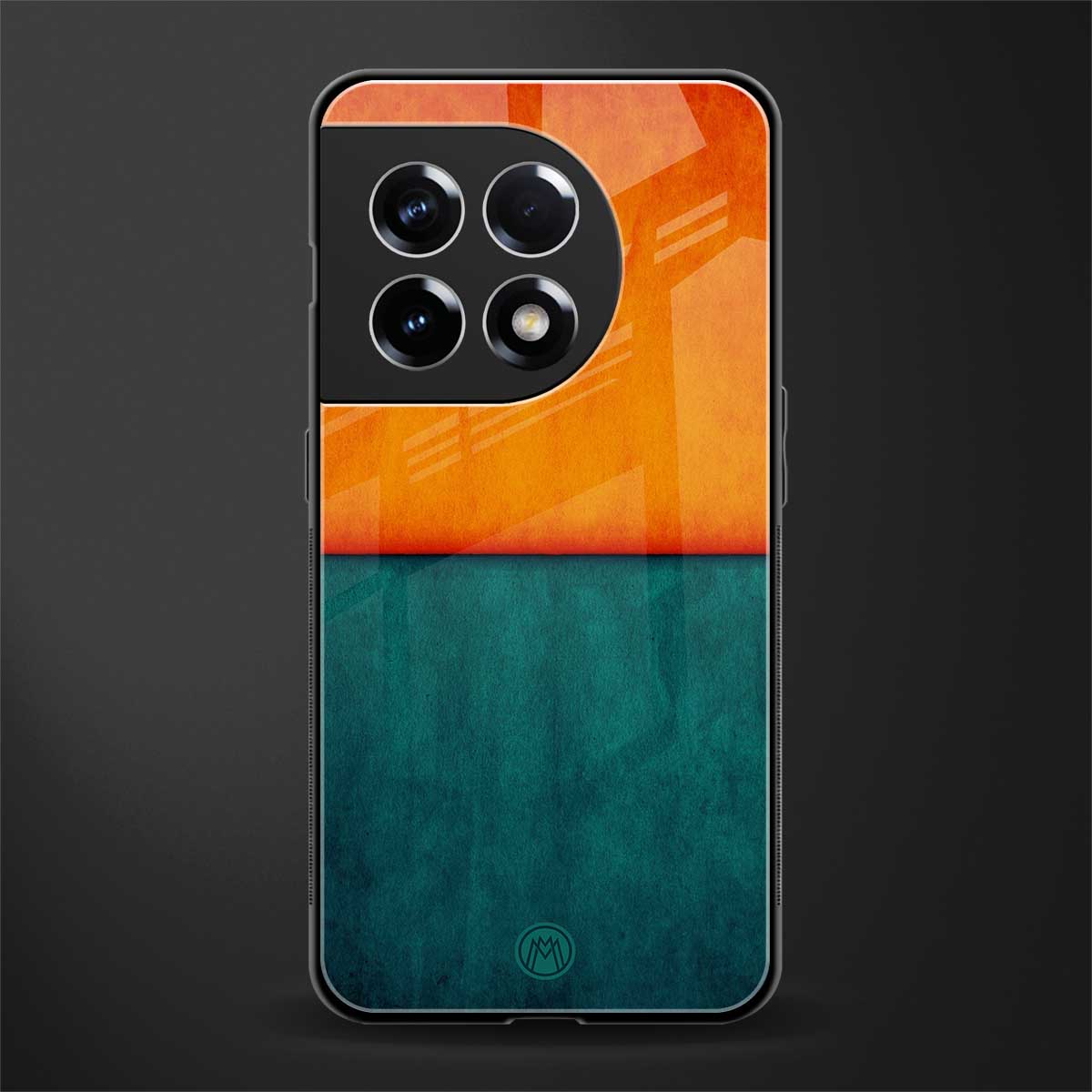 orange green back phone cover | glass case for oneplus 11r