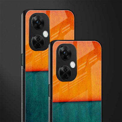 orange green back phone cover | glass case for oneplus nord ce 3 lite
