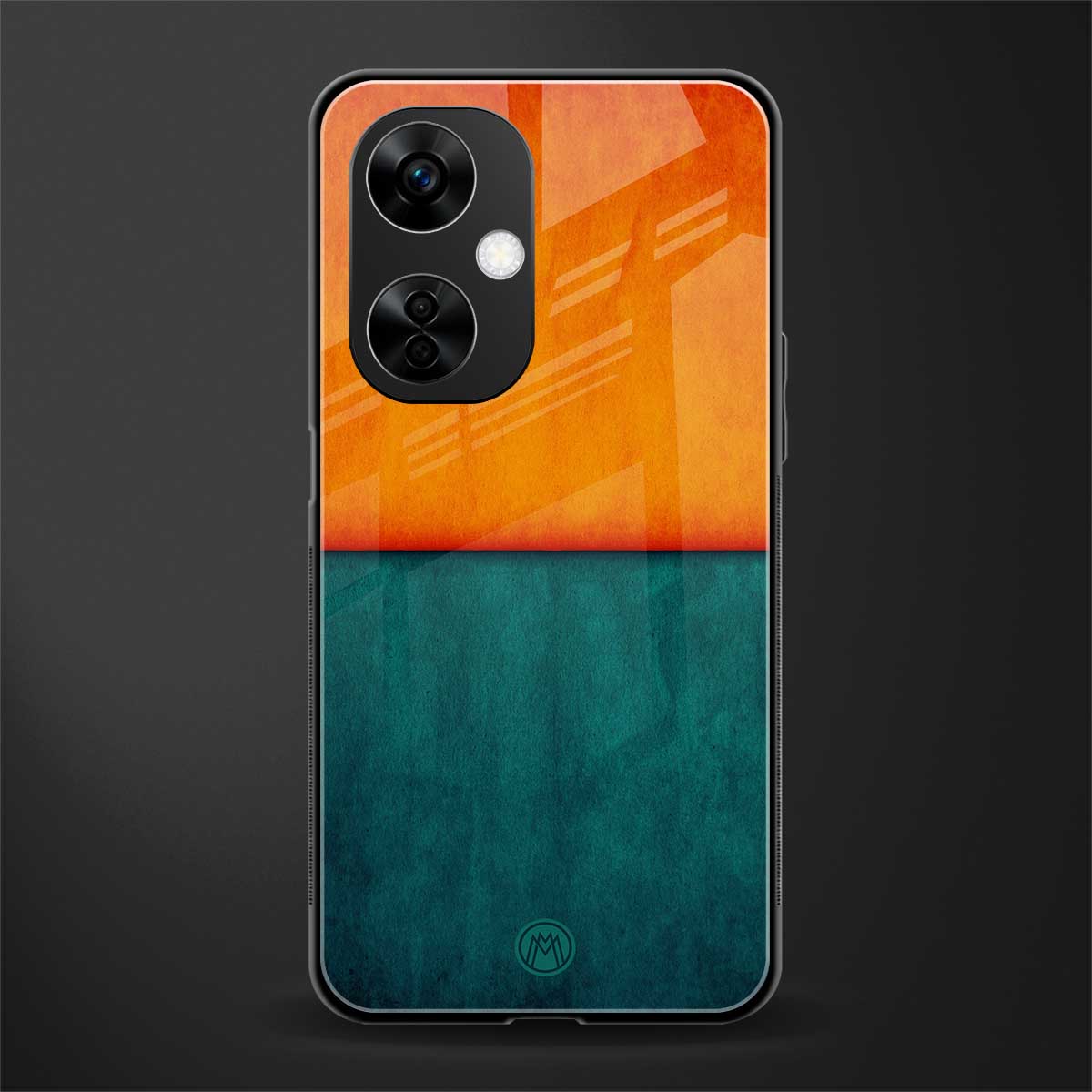 orange green back phone cover | glass case for oneplus nord ce 3 lite