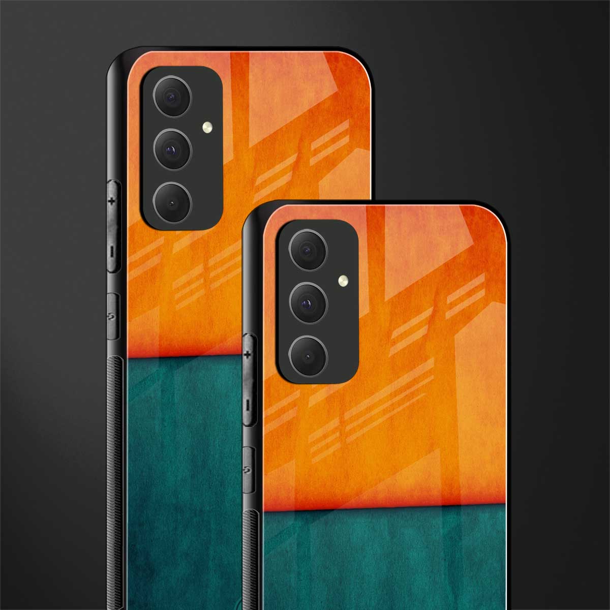 orange green back phone cover | glass case for samsung galaxy a54 5g