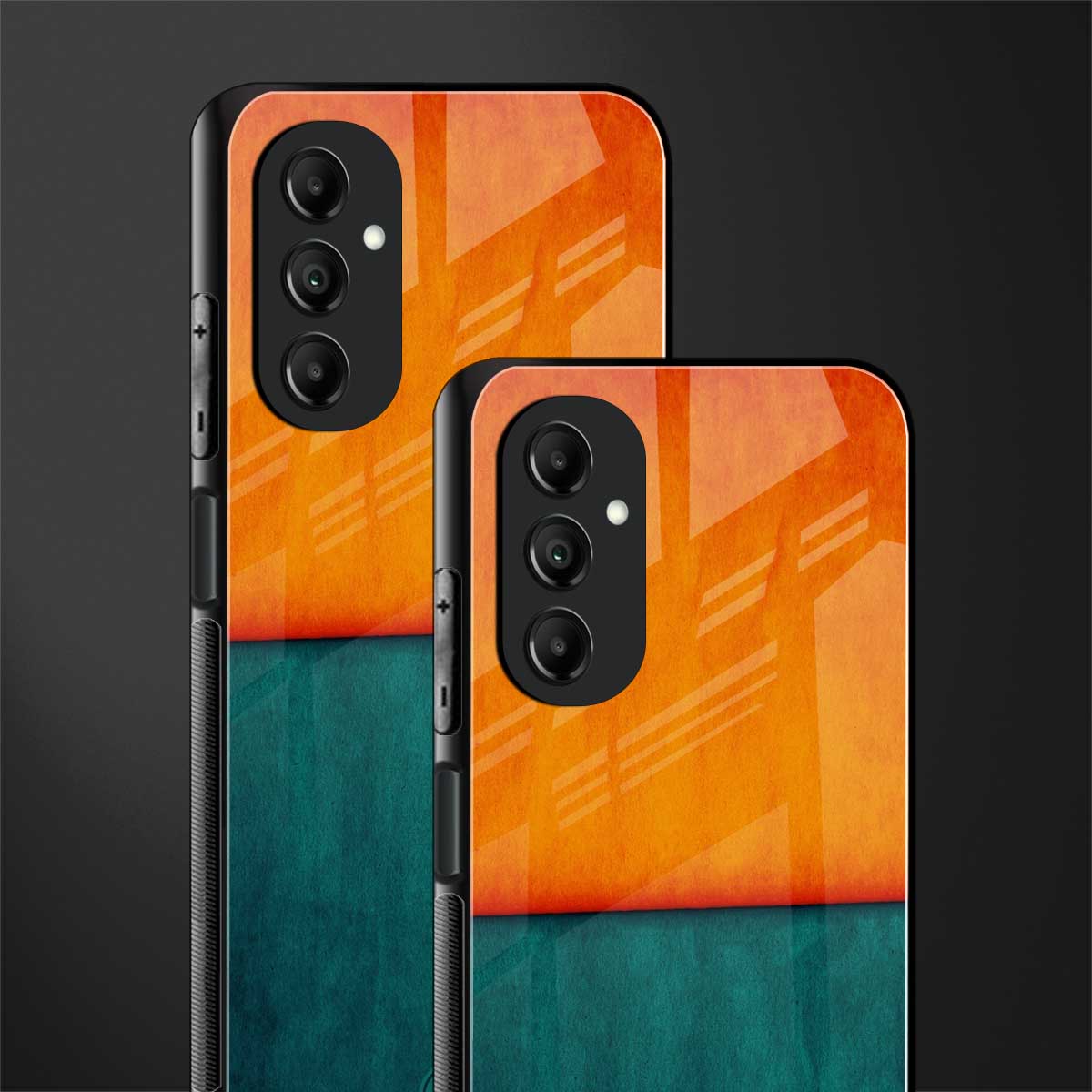 orange green back phone cover | glass case for samsung galaxy a14 5g