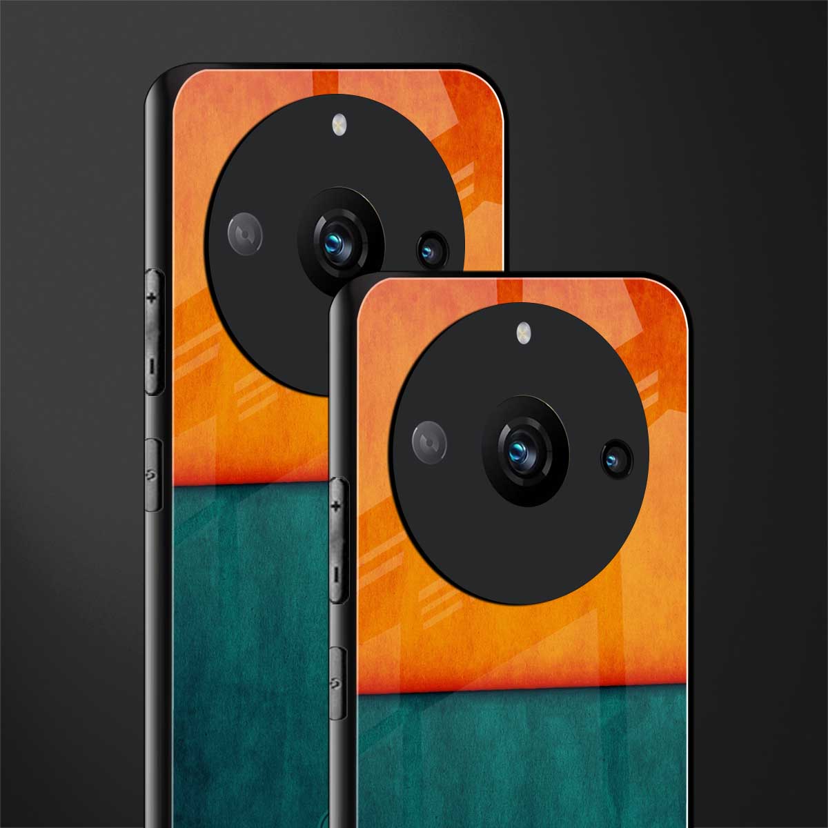 orange green back phone cover | glass case for realme 11 pro 5g