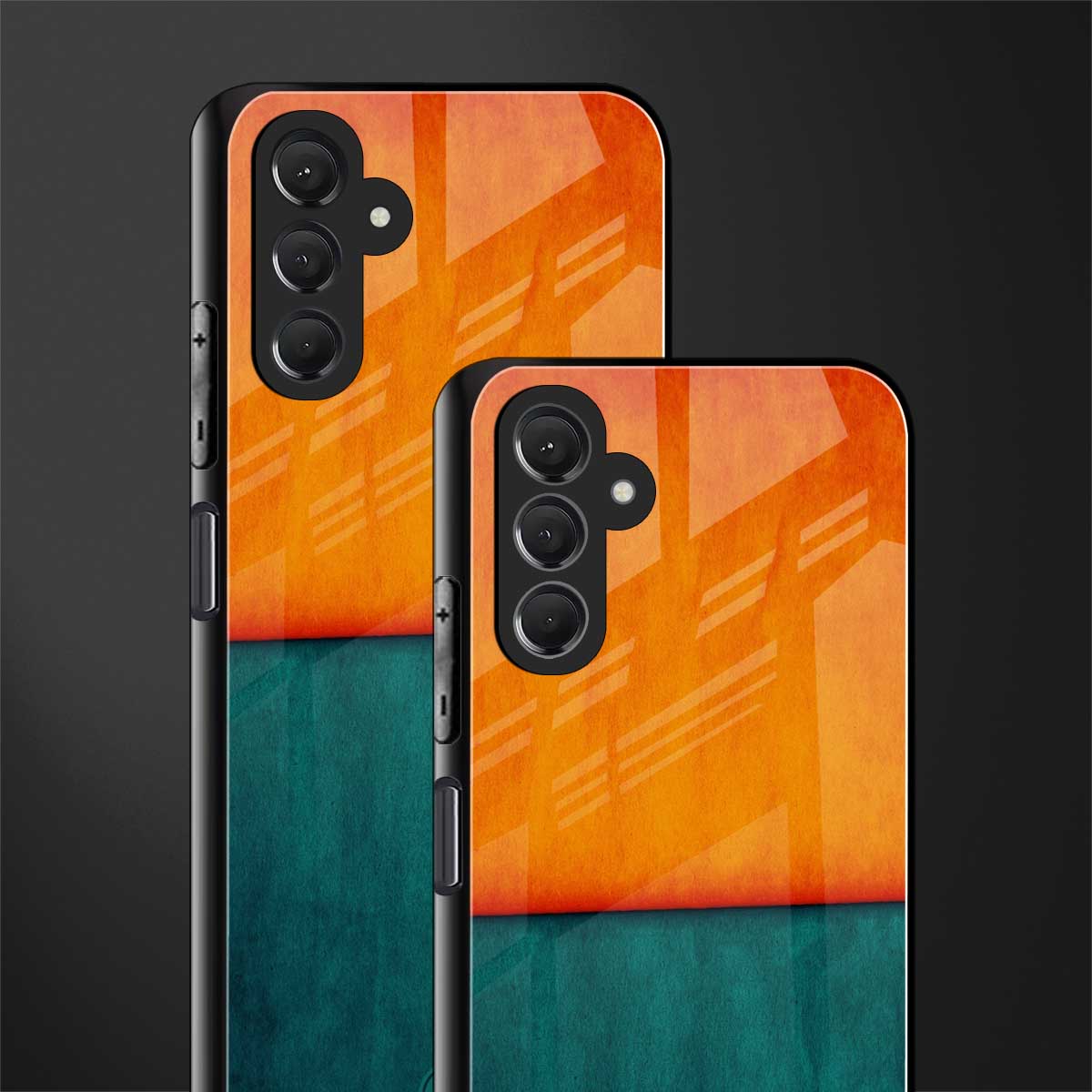 orange green back phone cover | glass case for samsun galaxy a24 4g