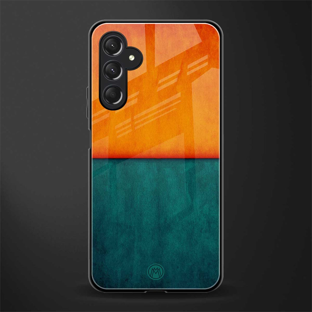 orange green back phone cover | glass case for samsun galaxy a24 4g