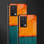 orange green back phone cover | glass case for oppo a74 4g