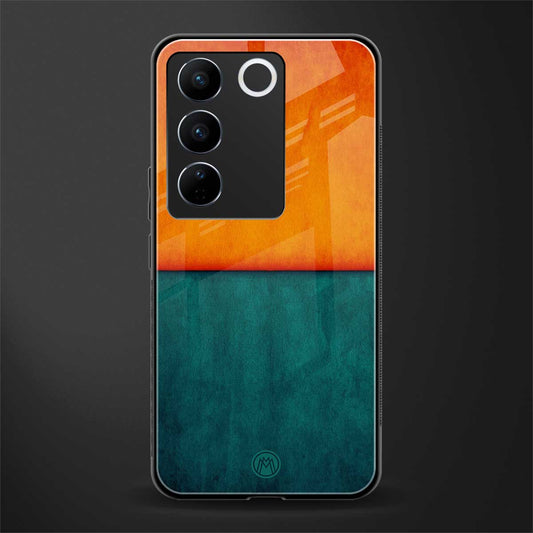 orange green back phone cover | glass case for vivo v27 pro 5g