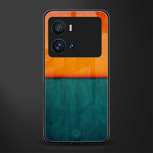 orange green back phone cover | glass case for iQOO 9 Pro