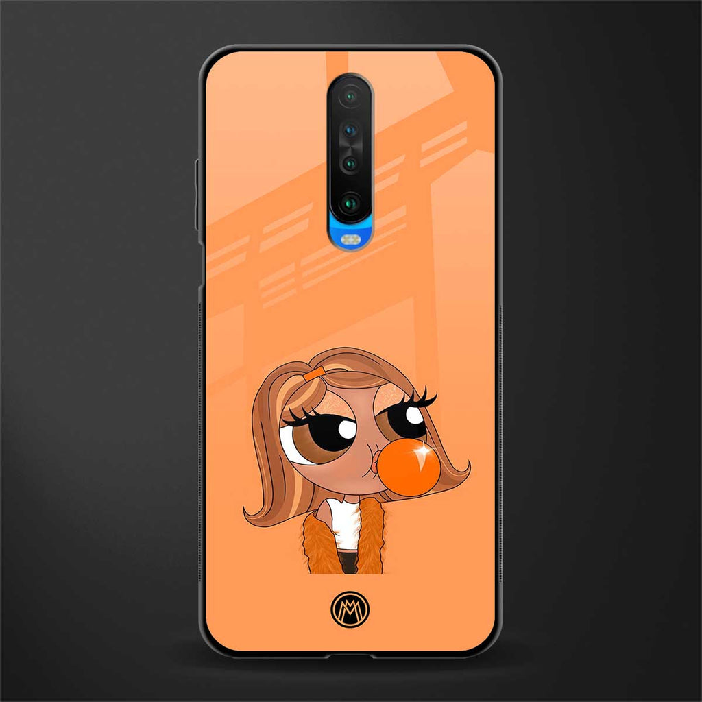 orange tote powerpuff girl glass case for poco x2 image