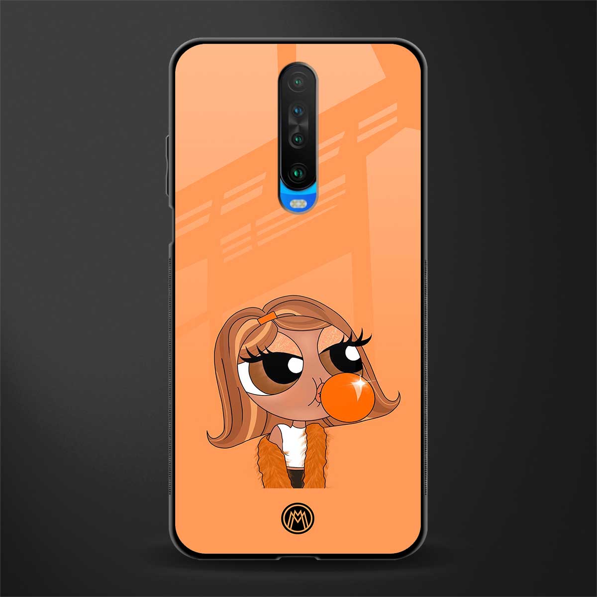 orange tote powerpuff girl glass case for poco x2 image