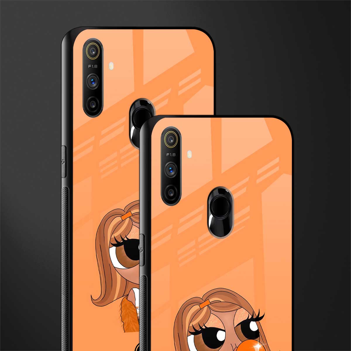 orange tote powerpuff girl glass case for realme narzo 10a image-2