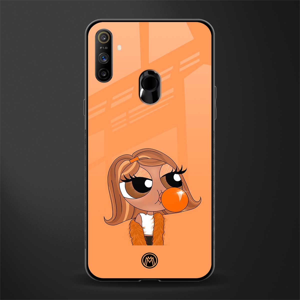 orange tote powerpuff girl glass case for realme narzo 10a image