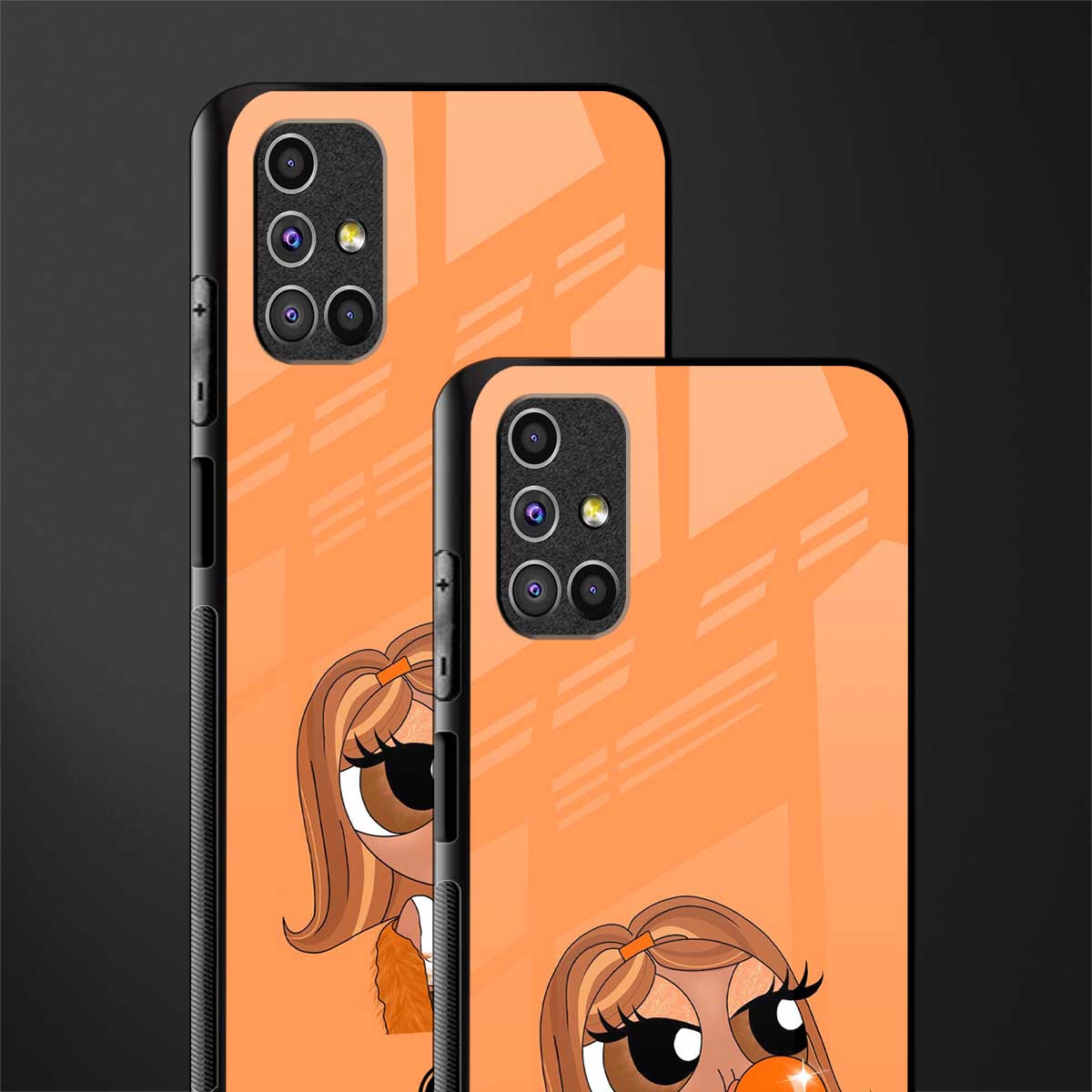 orange tote powerpuff girl glass case for samsung galaxy m51 image-2