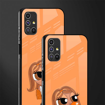 orange tote powerpuff girl glass case for samsung galaxy m51 image-2