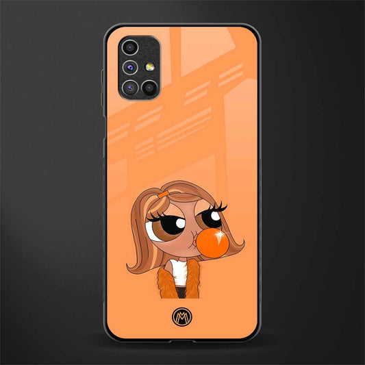 orange tote powerpuff girl glass case for samsung galaxy m51 image