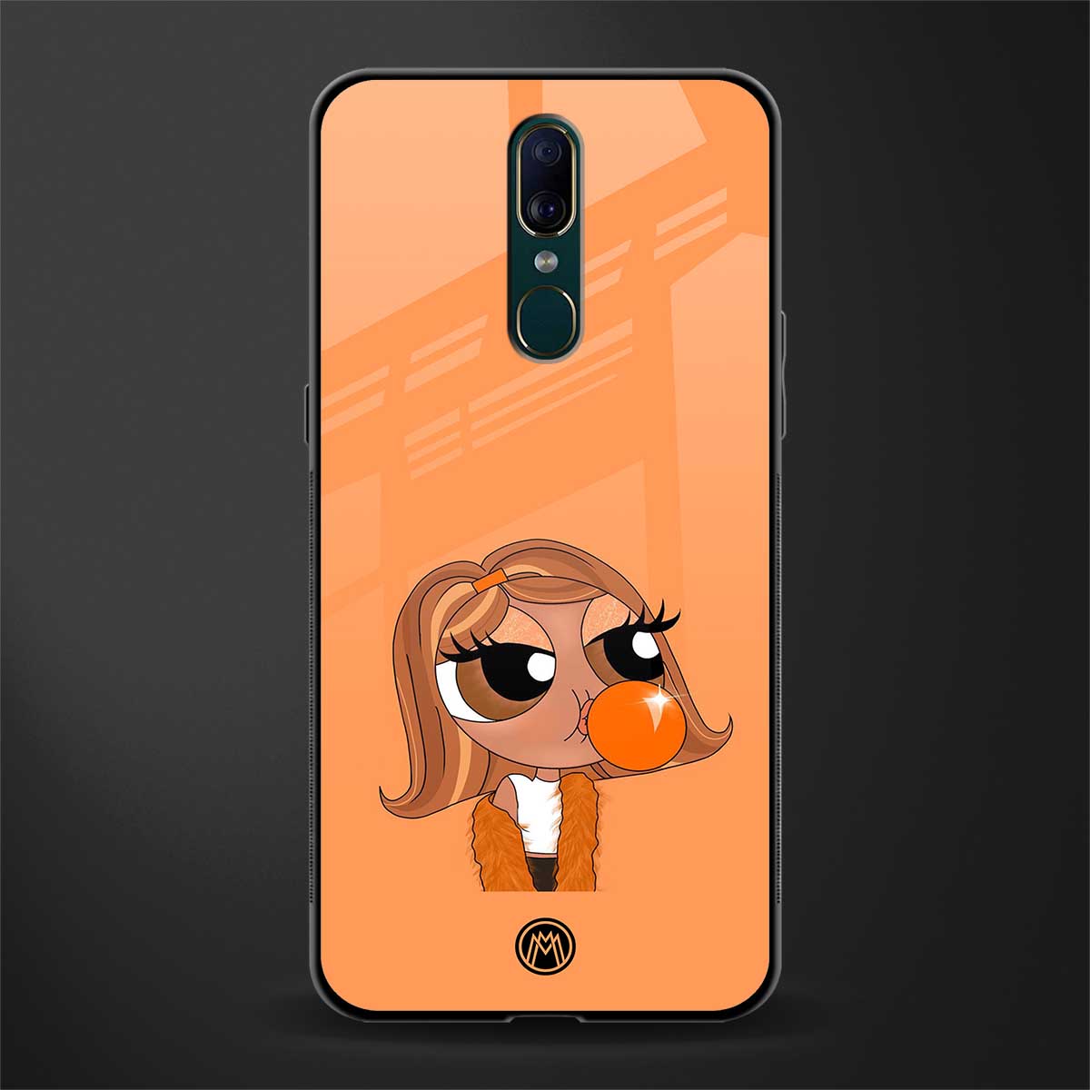 orange tote powerpuff girl glass case for oppo f11 image
