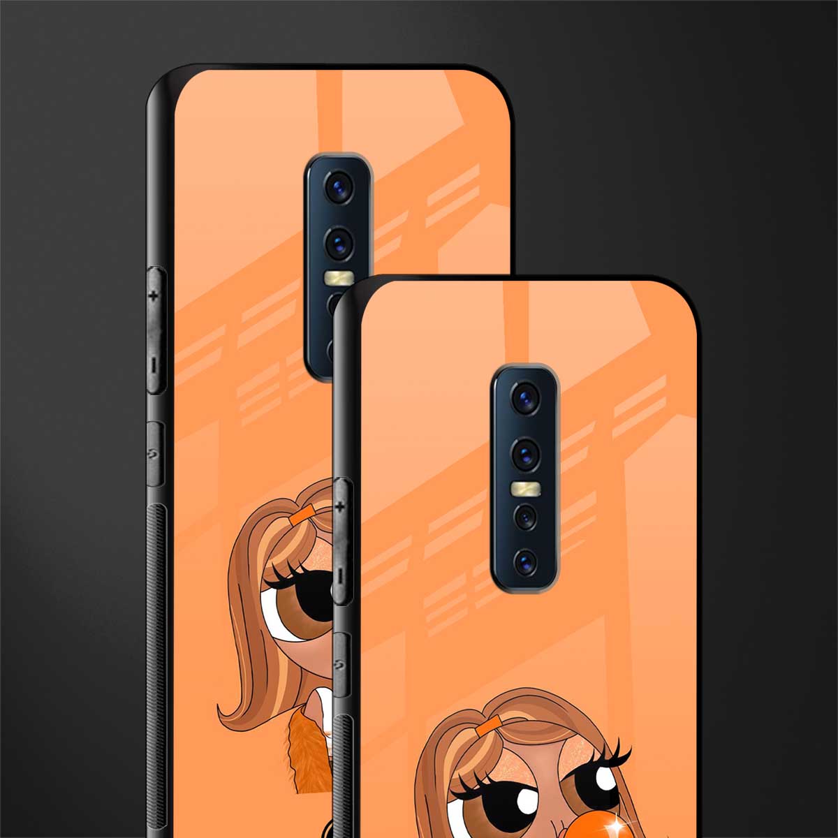 orange tote powerpuff girl glass case for vivo v17 pro image-2