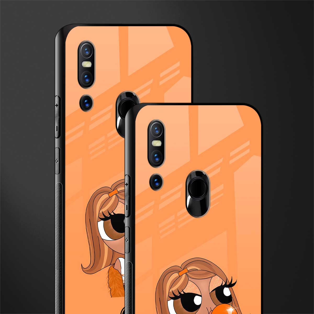 orange tote powerpuff girl glass case for vivo v15 image-2