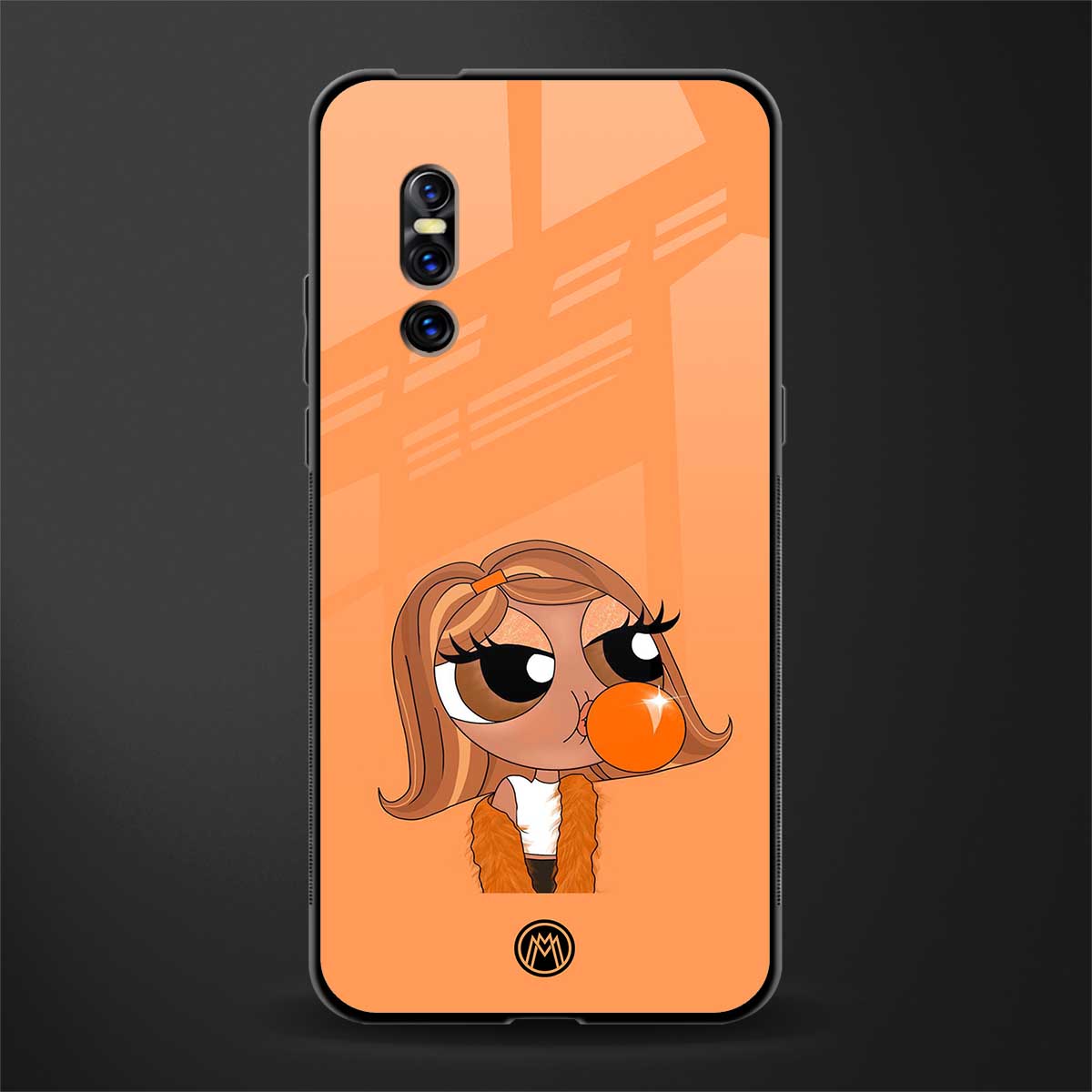 orange tote powerpuff girl glass case for vivo v15 pro image