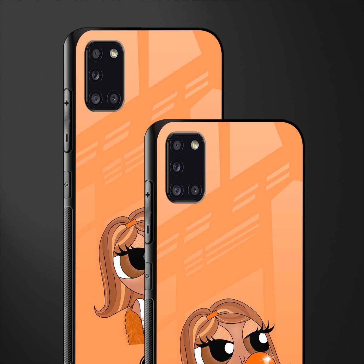 orange tote powerpuff girl glass case for samsung galaxy a31 image-2