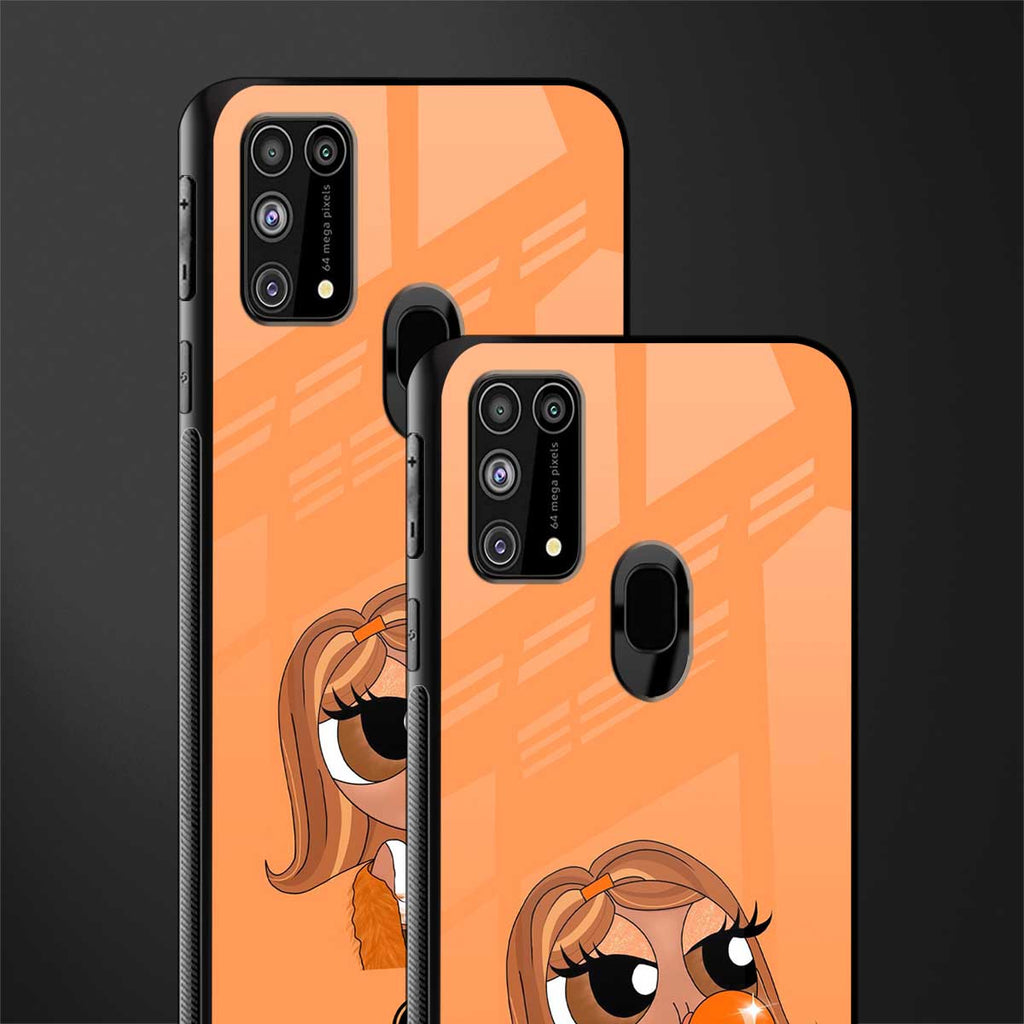 orange tote powerpuff girl glass case for samsung galaxy m31 image-2
