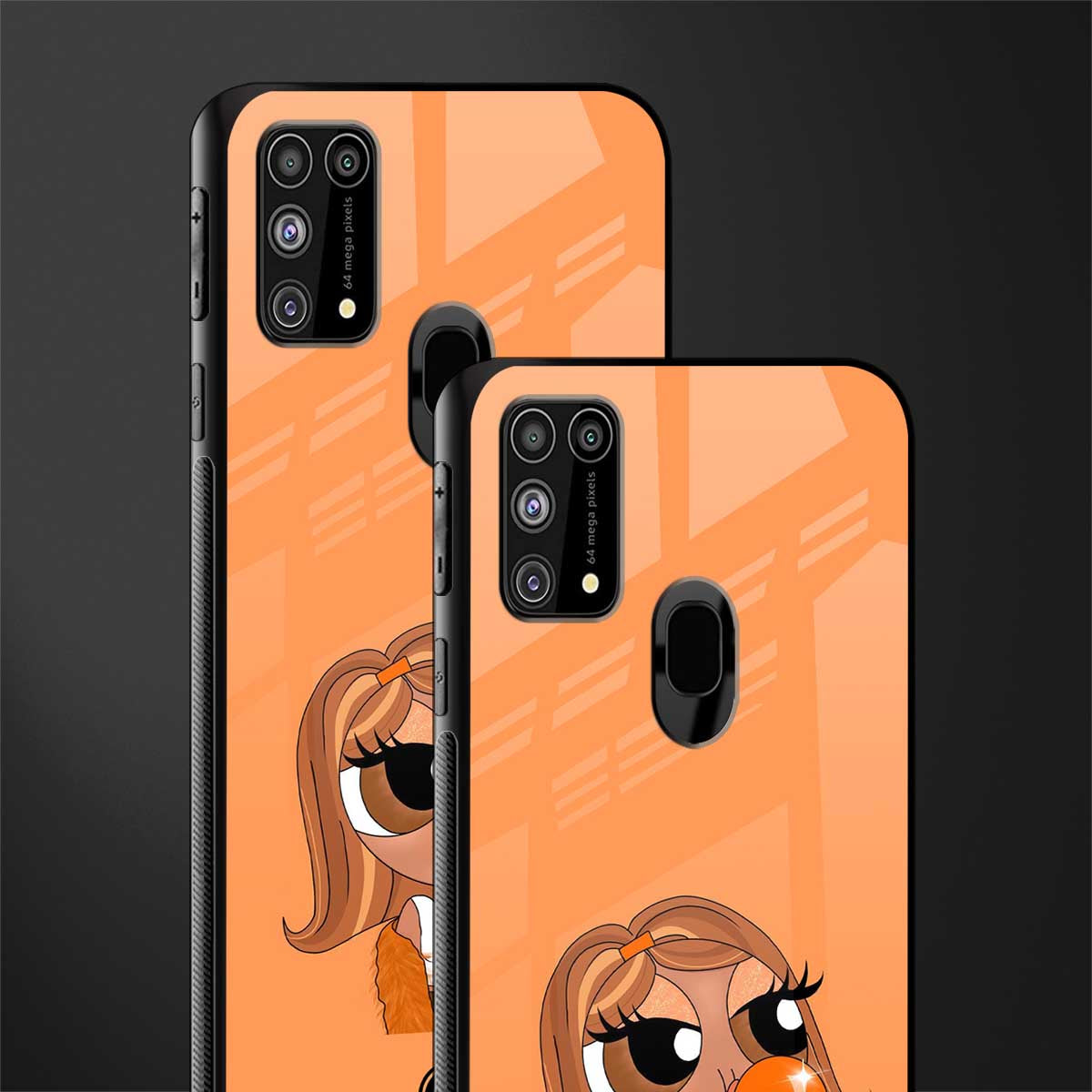 orange tote powerpuff girl glass case for samsung galaxy m31 image-2