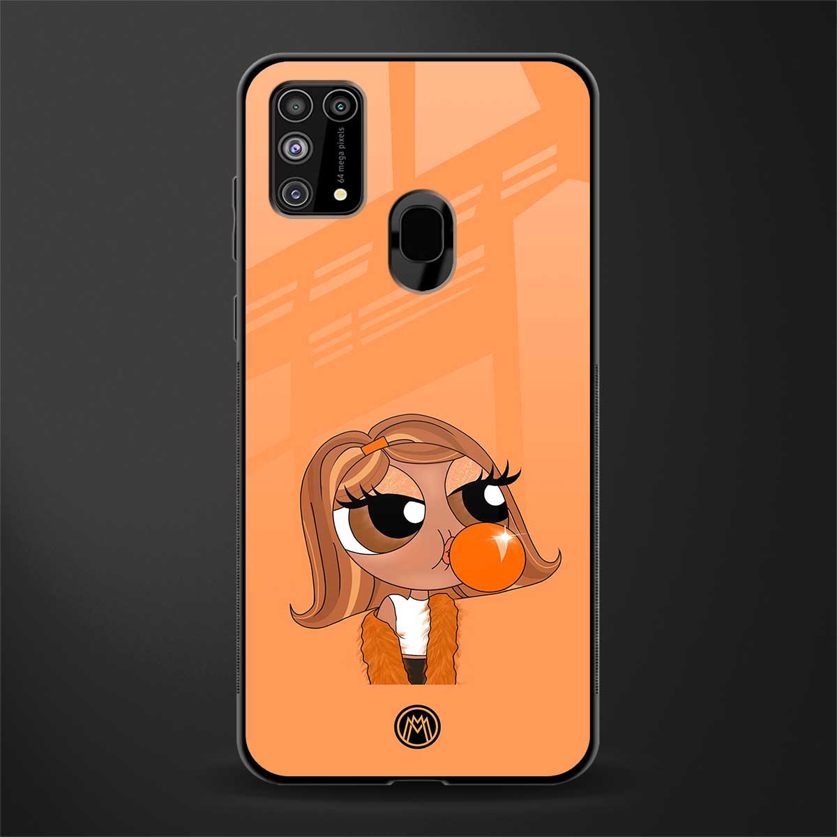 orange tote powerpuff girl glass case for samsung galaxy f41 image