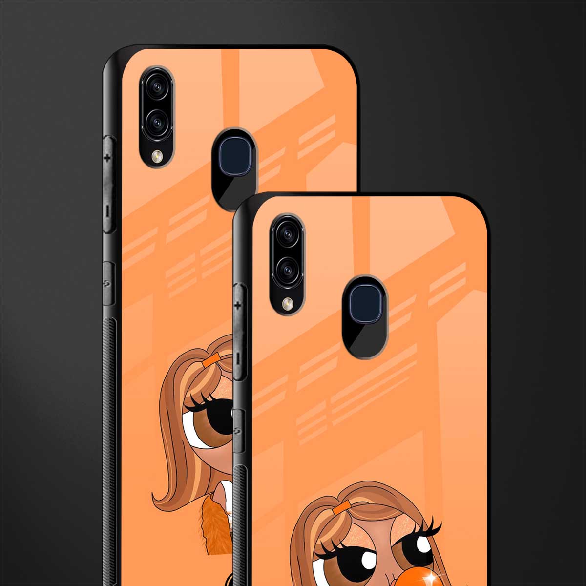 orange tote powerpuff girl glass case for samsung galaxy m10s image-2