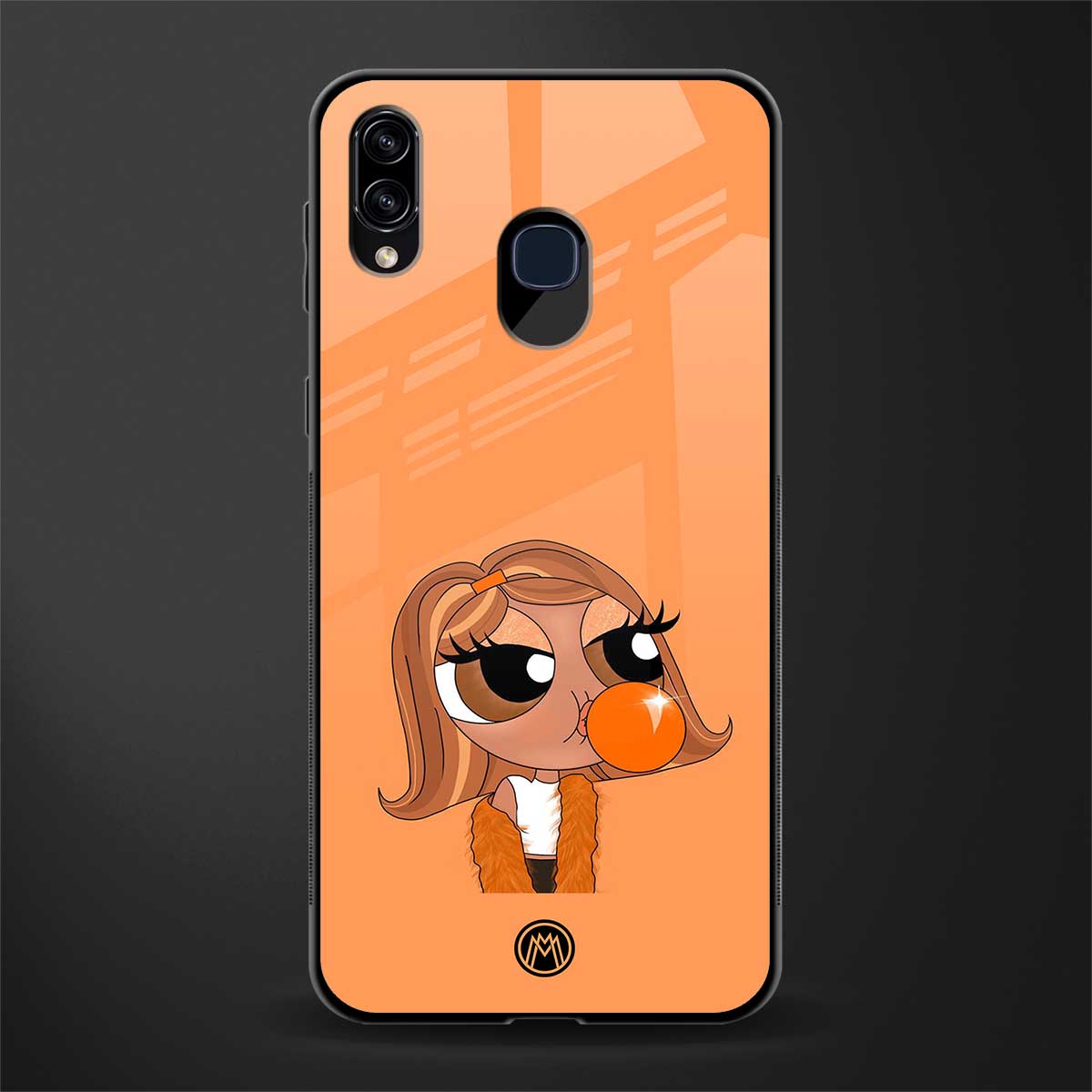 orange tote powerpuff girl glass case for samsung galaxy a30 image