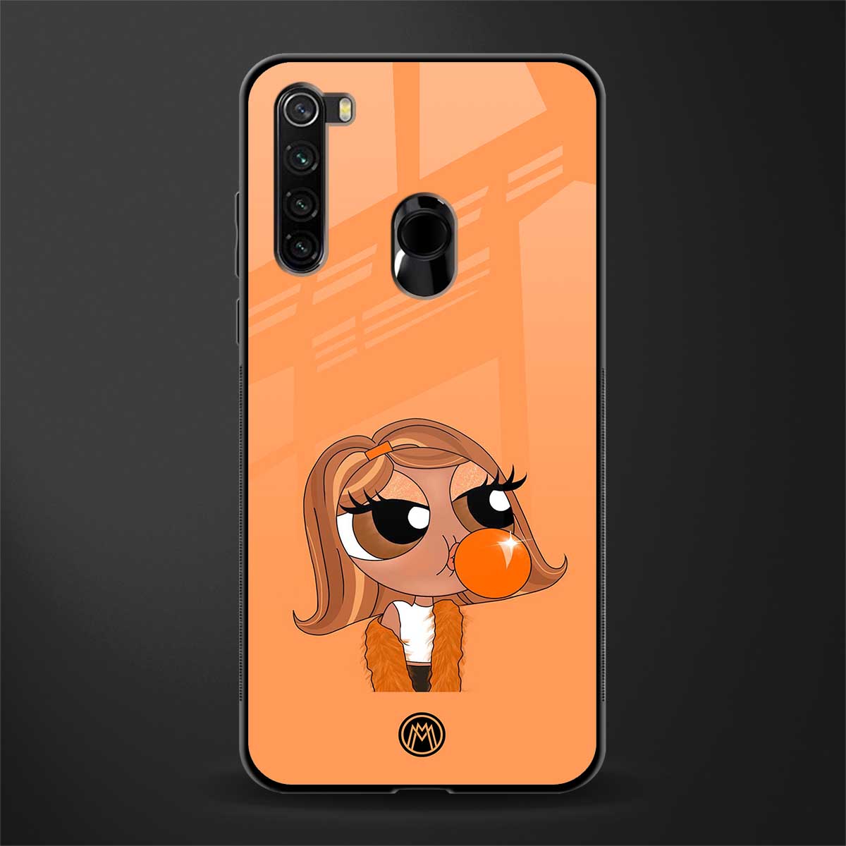 orange tote powerpuff girl glass case for redmi note 8 image