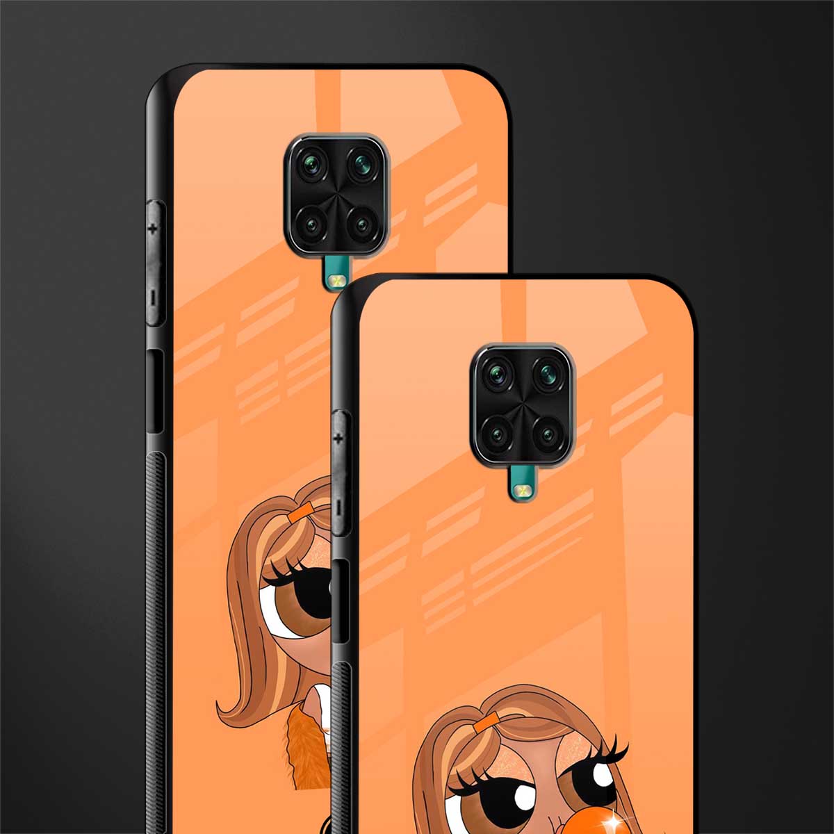orange tote powerpuff girl glass case for redmi note 9 pro image-2